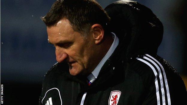 Middlesbrough manager Tony Mowbray