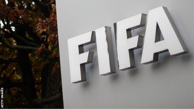 Fifa sign outside organisation's headquarters in Zurich, Switzerland