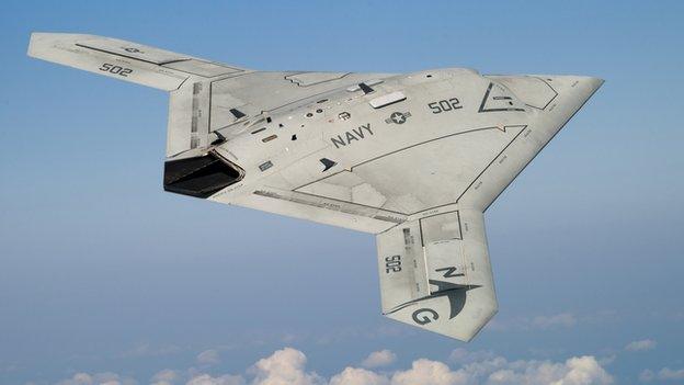 X-47B pilotless robot aircraft