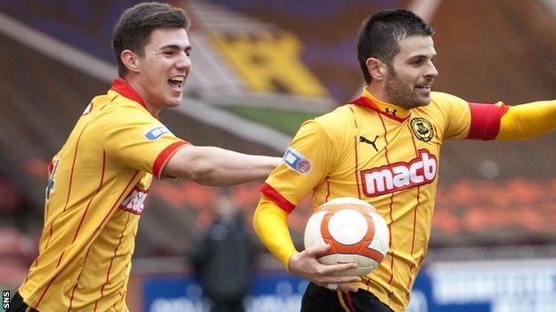 Partick Thistle players celebrating