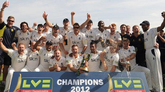 2012 county champions Warwickshire