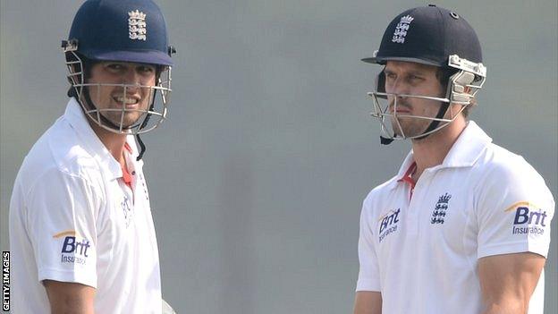 England duo Alastair Cook (left) and Nick Compton