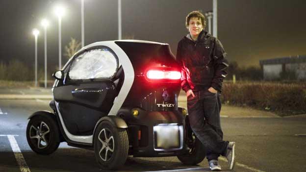 Charlie Fraser drives a Renault Twizy