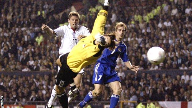 James Beattie in action for England in 2003