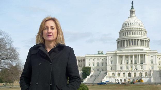 Dee Dee Myers outside the White House