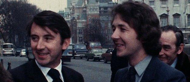 Liberal leader David Steel welcomes David Alton to the House of Commons in 1979