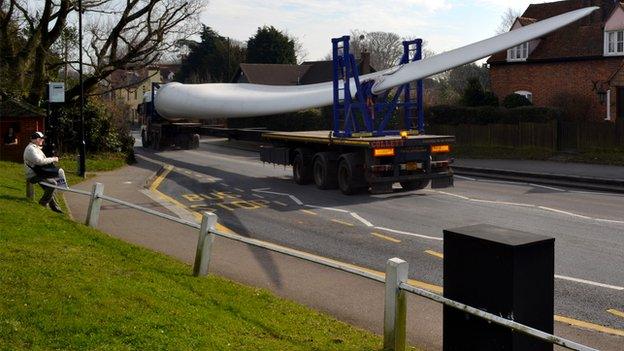 blade of a turbine moved to Bradwell