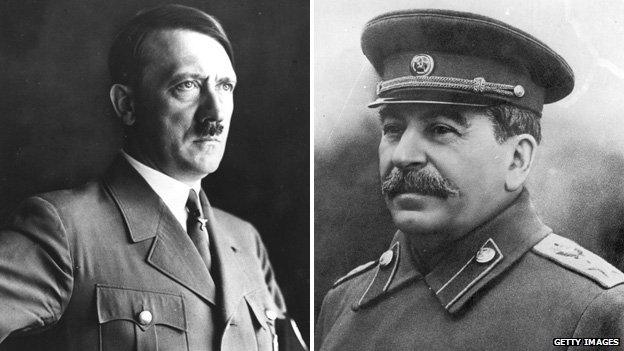 Adolf Hitler and Joseph Stalin