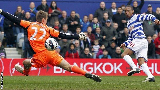 QPR striker Loic Remy scores for his side against Sunderland