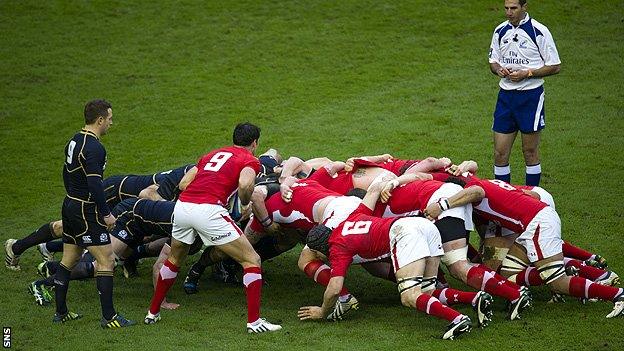 Scotland v Wales scrum