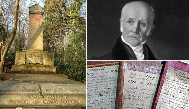 Donkin's tomb, Donkin and his diaries