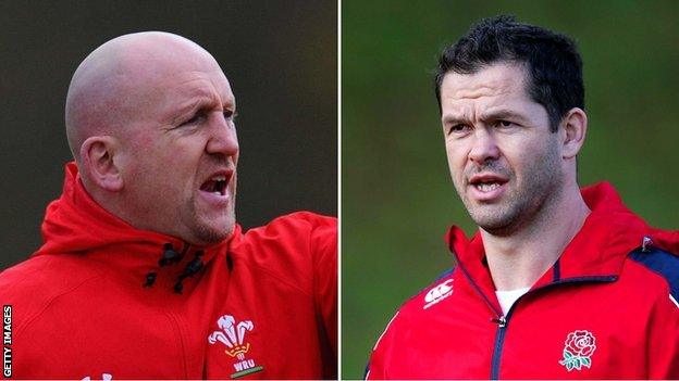 Wales defence coach Shaun Edwards and England skills coach Andy Farrell