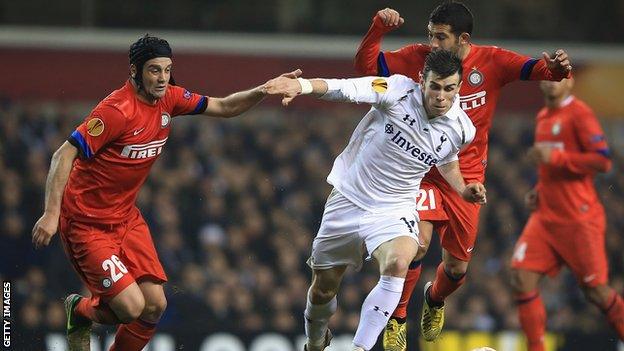 Christian Chivu and Gareth Bale