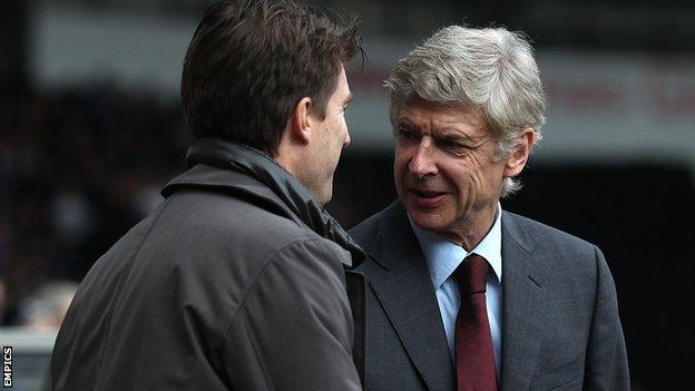 Michael Laudrup with Arsene Wenger