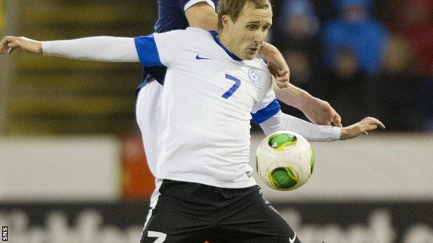 Sander Puri scored for Estonia against Kyrgystan