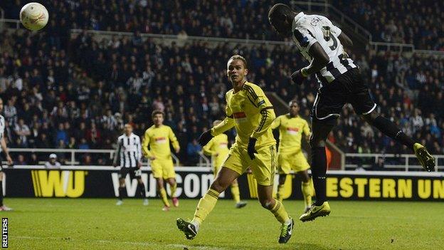 Papiss Cisse heads in the winner