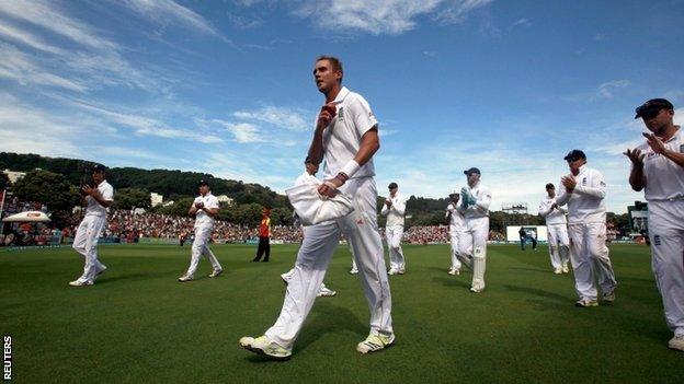 Stuart Broad and the England team