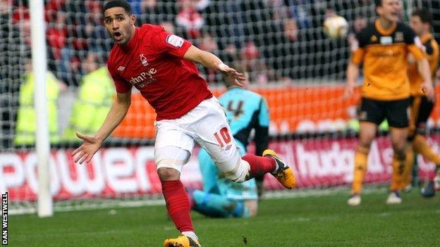 Nottingham Forest midfielder Lewis McGugan