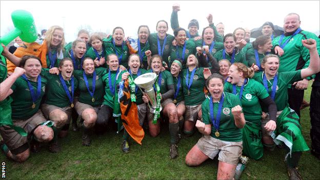 Ireland women celebrate in Milan