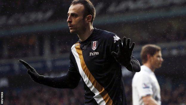 Fulham striker Dimitar Berbatov does not celebrate after his winner at Tottenham