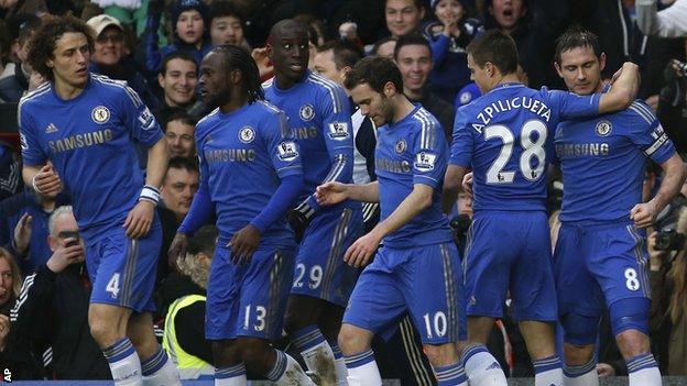 Frank Lampard, David Luiz, Victor Moses, Demba Ba, Juan Mata, Cesar Azpilicueta