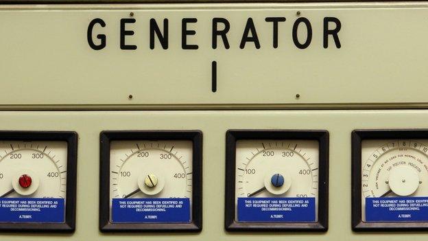 Dials on a generator at the decommissioned Hinkley A plant