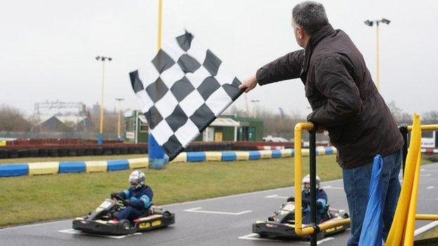 Racing at Grand Prix Karting