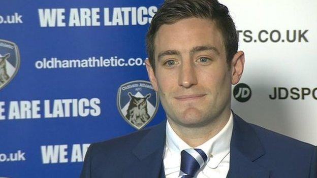 Oldham Athletic manager Lee Johnson