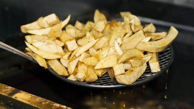 Chips being fried