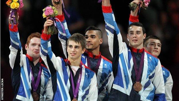 Dan Purvis, Max Whitlock, Louis Smith, Kristian Thomas and Sam Oldham