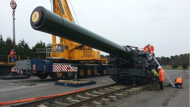 The Royal Artillery's 18 inch Railway Howitzer gun
