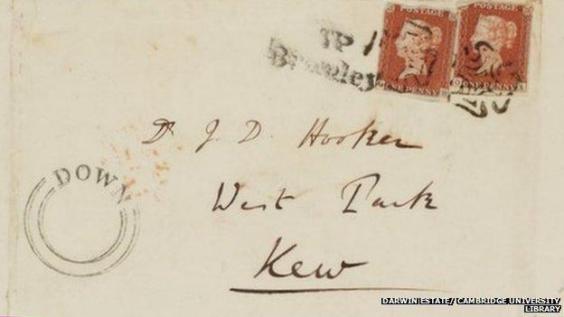 Envelope from Darwin to Hooker