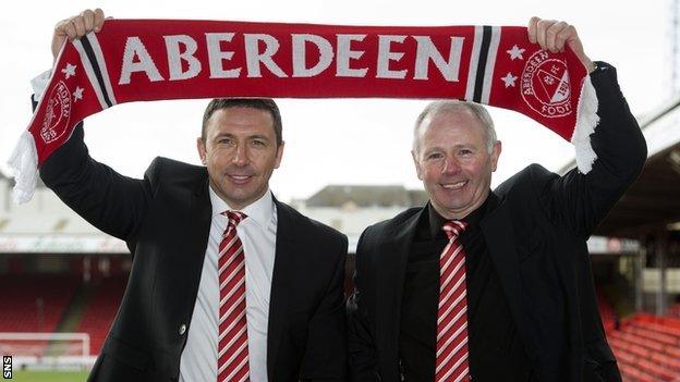 Derek McInnes and chairman Stewart Milne