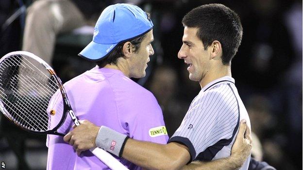 Tommy Haas and Novak Djokovic