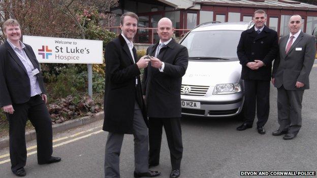 Police hand over car keys to St Luke's Hospice