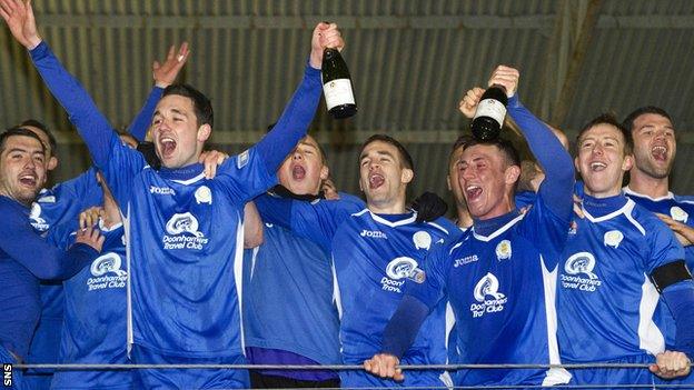 Queen of the South celebrate their Second Division title success