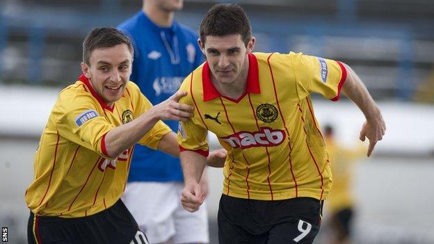 Partick Thistle players celebrating