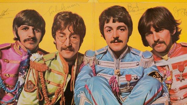 Beatles signed album cover