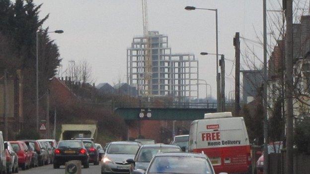 Regatta Quay flats from Wherstead Road, Ipswich