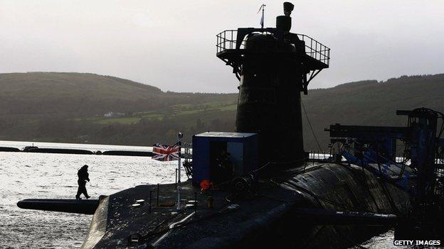 Faslane submarine base on the river Clyde