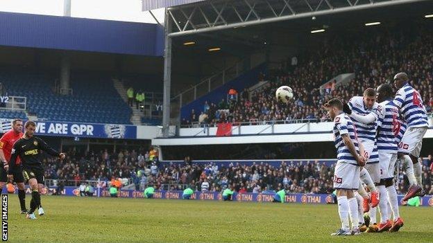 Shaun Maloney fires in his late equaliser for Wigan