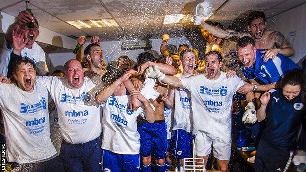 Chester's players celebrate