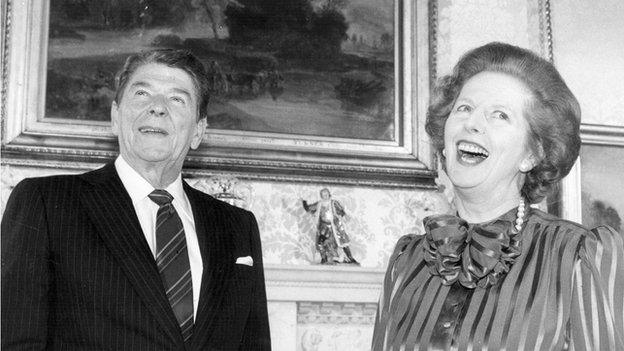 Margaret Thatcher and Ronald Reagan