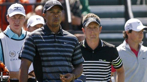 Tiger Woods and Luke Donald