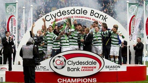 Celtic celebrate last season's title win