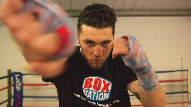 Nathan Cleverly sparring in his Aberbargoed