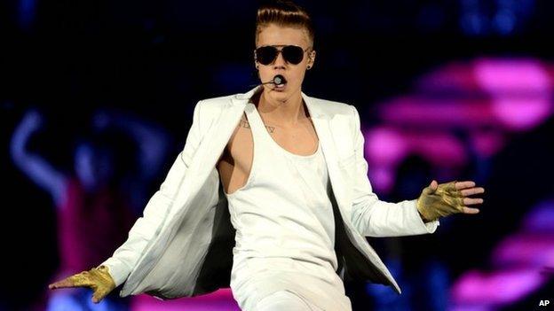 Justin Bieber performs at a concert in Dortmund, Germany