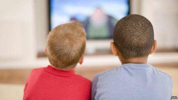 Children watching television