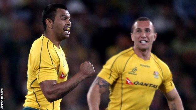 Kurtley Beale (left) and Quade Cooper (right)