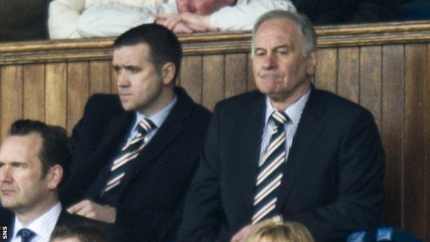 Charles Green (right) at Ibrox on Saturday